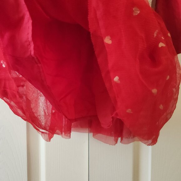 Cat and Jack Love Theme Red Long Sleeve Dress Glitter Print Hearts 2T - Picture 10 of 11